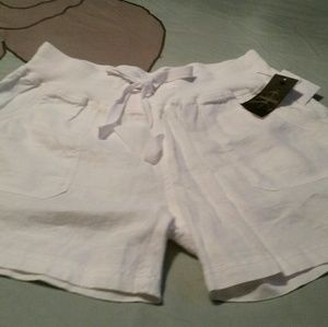 Calvin Klein White Linen Shorts